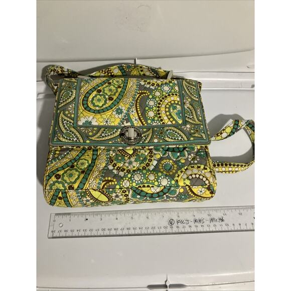 Vera Bradley Julia Lemon Parfait Crossbody Shoulder Bag, Turn Lock Closure, Sz M - Picture 12 of 14